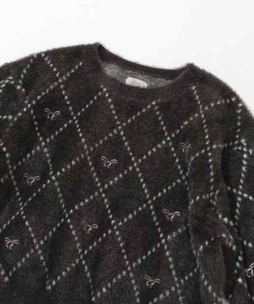 flower（フラワー）の「ホリデーリボンニット（ニット/セーター・レディース・ブラウン/アイボリー/ブルー・FREE）」の11枚目の写真