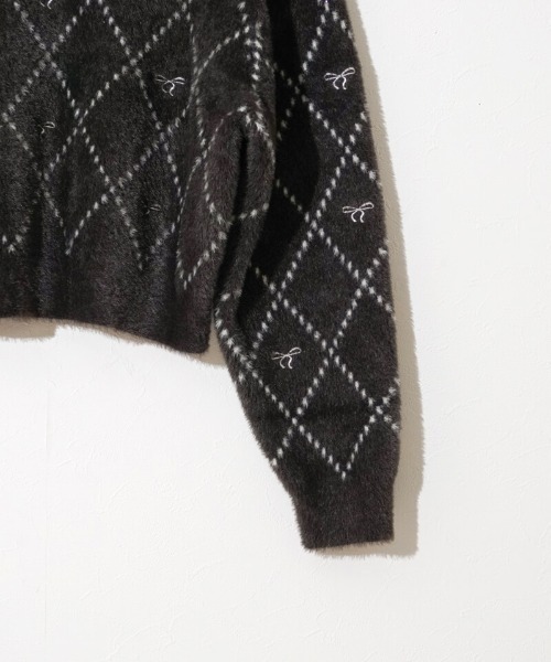 flower（フラワー）の「ホリデーリボンニット（ニット/セーター・レディース・ブラウン/アイボリー/ブルー・FREE）」の12枚目の写真