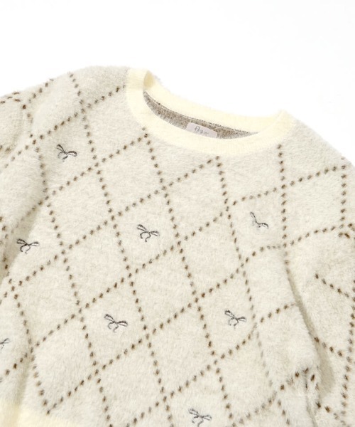 flower（フラワー）の「ホリデーリボンニット（ニット/セーター・レディース・ブラウン/アイボリー/ブルー・FREE）」の17枚目の写真