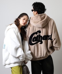RE730 | Back Logo Eco Fur Blouson Hoodie / バックロゴエコファーブルゾン フーディー unisex(ブルゾン)