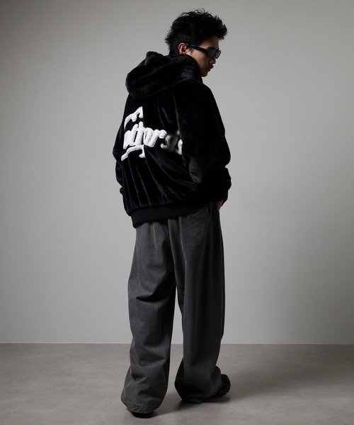 Back Logo Eco Fur Blouson Hoodie / バックロゴエコファー