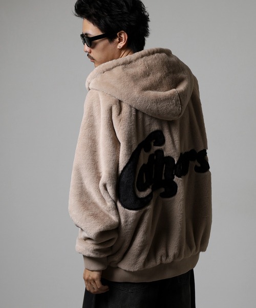 RE730(アールイーセブンサーティー)の「Back Logo Eco Fur Blouson Hoodie / バックロゴエコファーブルゾン フーディー unisex(ブルゾン・メンズ・ホワイト系1/ブラック/ベージュ/ホワイト×ピンク・M/L)」の21枚目の写真