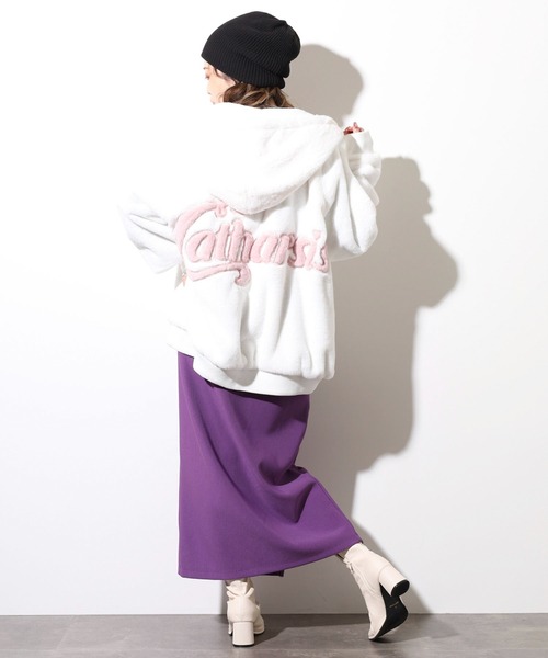 Back Logo Eco Fur Blouson Hoodie / バックロゴエコファー