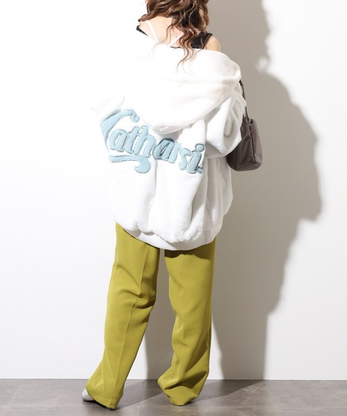Back Logo Eco Fur Blouson Hoodie / バックロゴエコファー