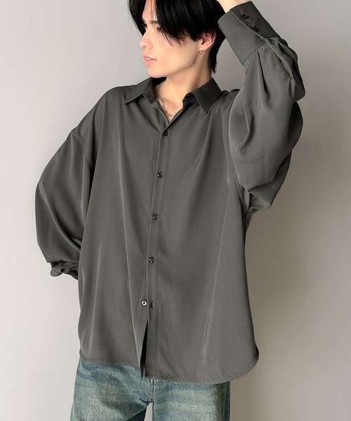 美品　0658 オーバーサイズシャツ　とろみシャツ　フリーサイズ 0658 オーバーサイズシャツ とろみシャツ フリーサイズ 美品