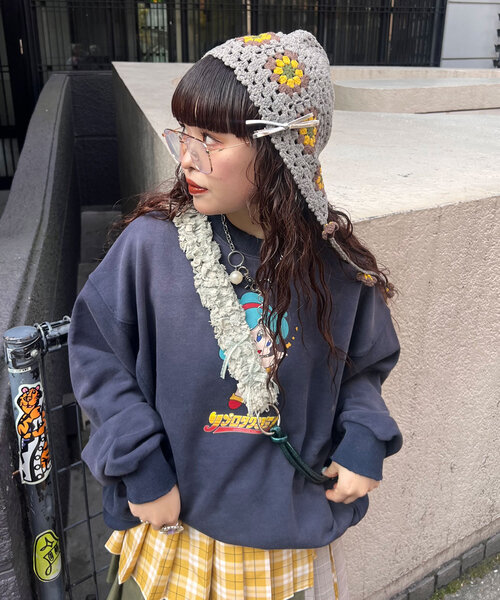 Me＋Me/ミープラスミー】 アシンメトリーチェック柄プリーツ巻き