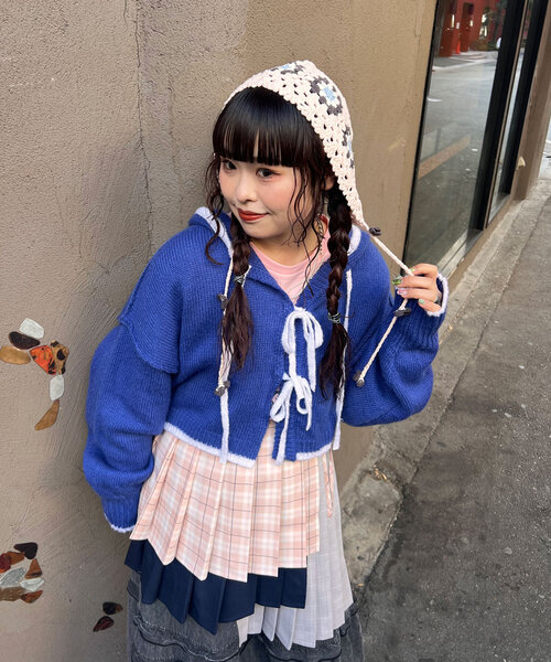 【Me＋Me/ミープラスミー】 アシンメトリーチェック柄プリーツ巻きスカート Me＋Me/ミープラスミー】 アシンメトリーチェック柄プリーツ巻き