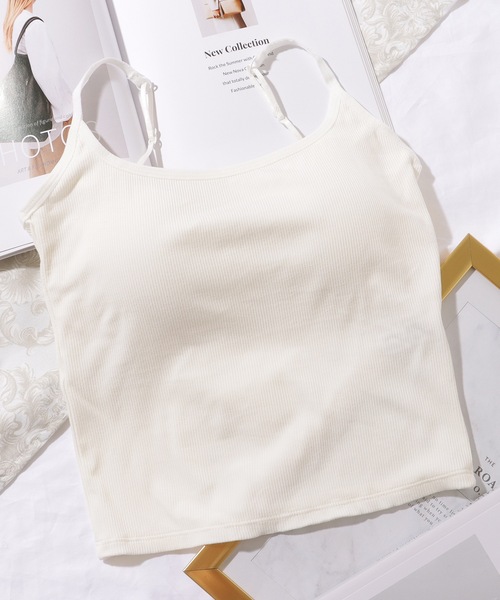 Lace Ladies(レースレディース)の「バック クロス コンパクト カップ付き キャミソー(キャミソール・レディース・グレー/ブラック/ホワイト・FREE)」の14枚目の写真