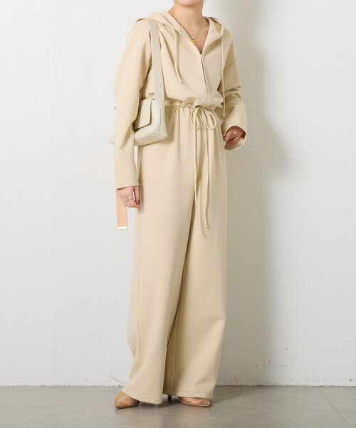 COLLAGE GALLARDAGALANTE(コラージュガリャルダガランテ)の「フーデッドオールインワン(つなぎ/オールインワン・レディース・カーキ/サンドベージュ・FREE)」の3枚目の写真