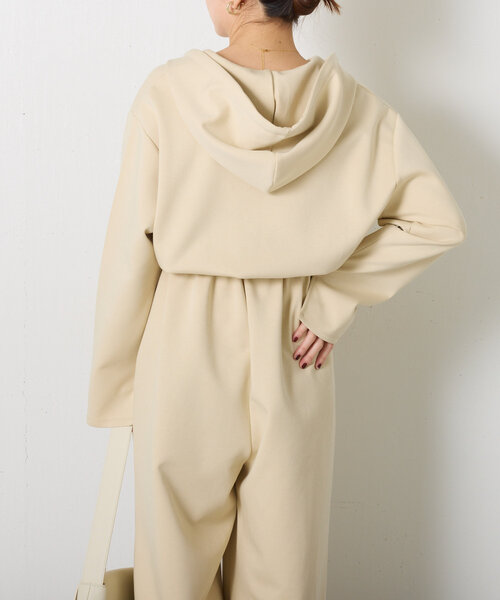 COLLAGE GALLARDAGALANTE(コラージュガリャルダガランテ)の「フーデッドオールインワン(つなぎ/オールインワン・レディース・カーキ/サンドベージュ・FREE)」の6枚目の写真