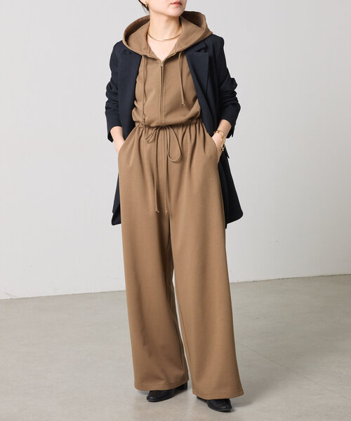 COLLAGE GALLARDAGALANTE(コラージュガリャルダガランテ)の「フーデッドオールインワン(つなぎ/オールインワン・レディース・カーキ/サンドベージュ・FREE)」の12枚目の写真