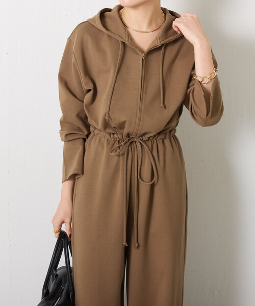 COLLAGE GALLARDAGALANTE(コラージュガリャルダガランテ)の「フーデッドオールインワン(つなぎ/オールインワン・レディース・カーキ/サンドベージュ・FREE)」の14枚目の写真