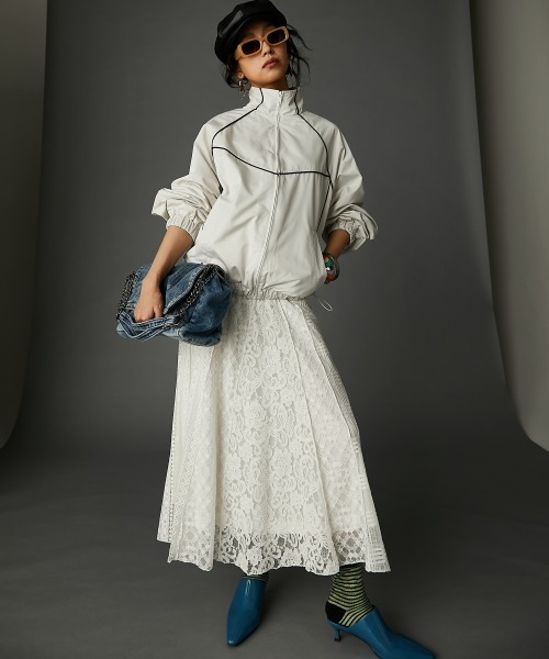 レースパッチワークロングスカート(ペチスカート付) ＜大きいサイズ有＞GEVS.（スカート）｜GEVS.（ジェイヴィス）