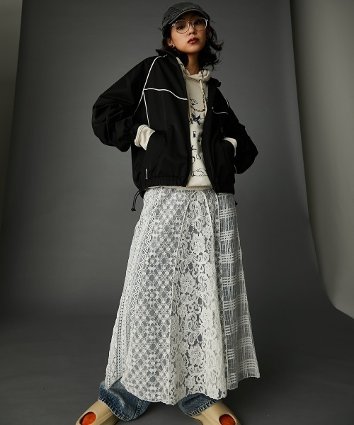 レースパッチワークロングスカート(ペチスカート付) ＜大きいサイズ有＞GEVS.（スカート）｜GEVS.（ジェイヴィス）