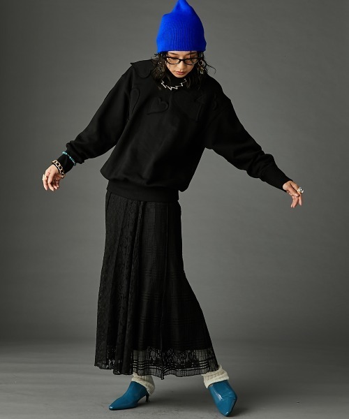 レースパッチワークロングスカート(ペチスカート付) ＜大きいサイズ有＞GEVS.（スカート）｜GEVS.（ジェイヴィス）