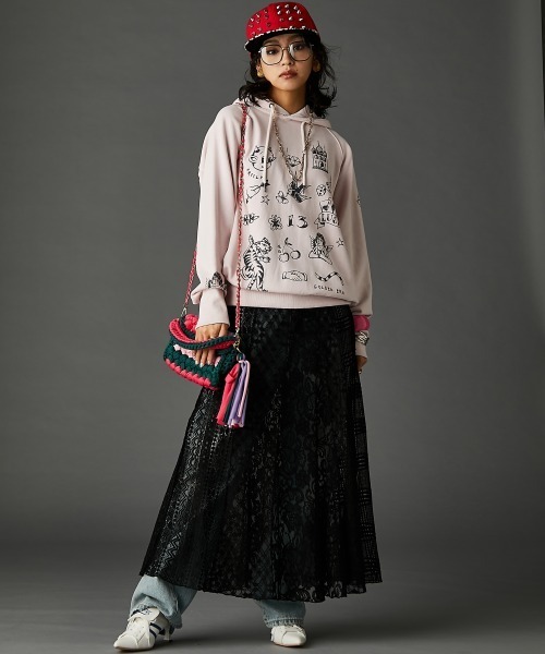 レースパッチワークロングスカート(ペチスカート付) ＜大きいサイズ有＞GEVS.（スカート）｜GEVS.（ジェイヴィス）