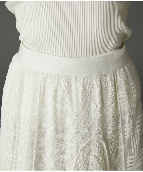レースパッチワークロングスカート(ペチスカート付) ＜大きいサイズ有＞GEVS.（スカート）｜GEVS.（ジェイヴィス）
