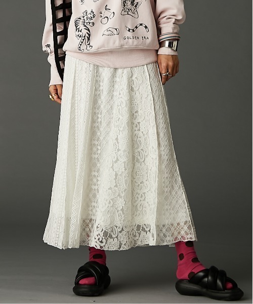 レースパッチワークロングスカート(ペチスカート付) ＜大きいサイズ有＞GEVS.（スカート）｜GEVS.（ジェイヴィス）