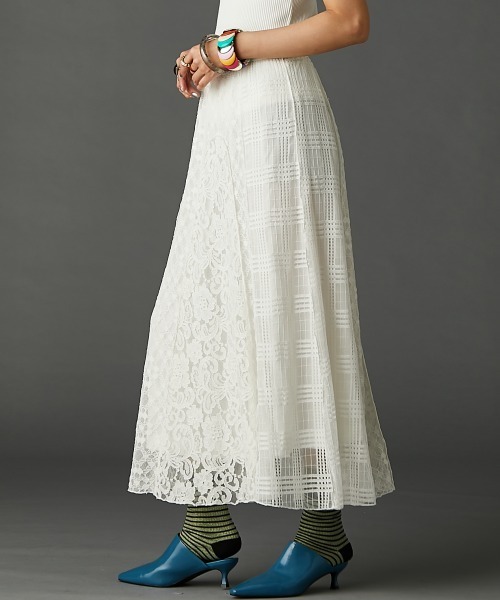 レースパッチワークロングスカート(ペチスカート付) ＜大きいサイズ有＞GEVS.（スカート）｜GEVS.（ジェイヴィス）