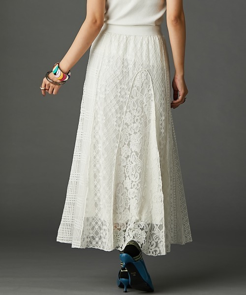 レースパッチワークロングスカート(ペチスカート付) ＜大きいサイズ有＞GEVS.（スカート）｜GEVS.（ジェイヴィス）