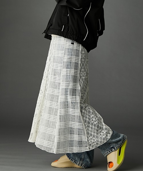 レースパッチワークロングスカート(ペチスカート付) ＜大きいサイズ有＞GEVS.（スカート）｜GEVS.（ジェイヴィス）