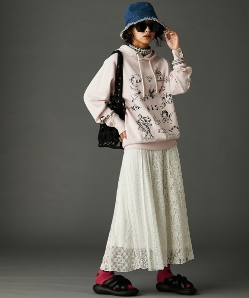 レースパッチワークロングスカート(ペチスカート付) ＜大きいサイズ有＞GEVS.（スカート）｜GEVS.（ジェイヴィス）