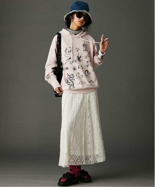 レースパッチワークロングスカート(ペチスカート付) ＜大きいサイズ有＞GEVS.（スカート）｜GEVS.（ジェイヴィス）