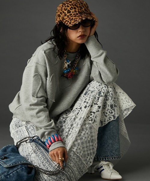 レースパッチワークロングスカート(ペチスカート付) ＜大きいサイズ有＞GEVS.（スカート）｜GEVS.（ジェイヴィス）