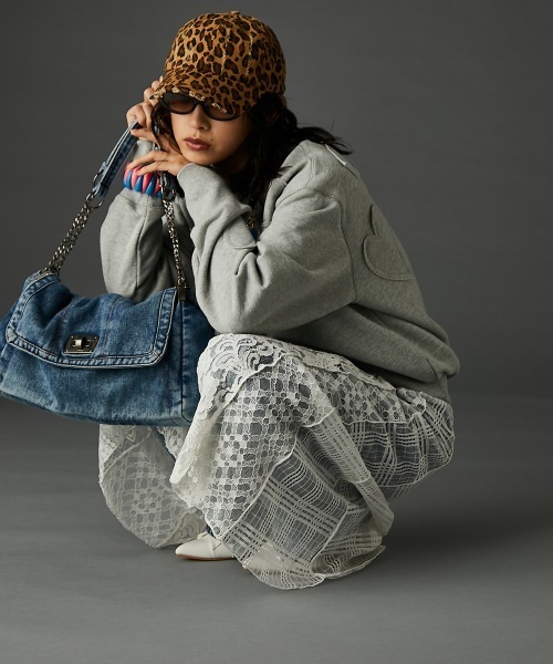 レースパッチワークロングスカート(ペチスカート付) ＜大きいサイズ有＞GEVS.（スカート）｜GEVS.（ジェイヴィス）