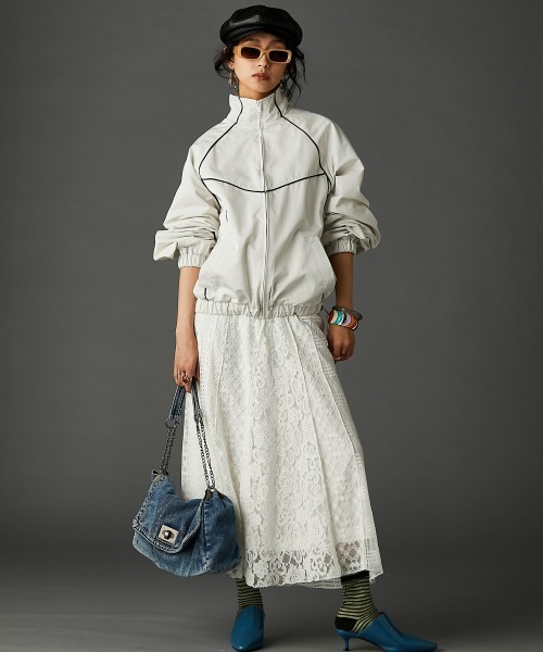 レースパッチワークロングスカート(ペチスカート付) ＜大きいサイズ有＞GEVS.（スカート）｜GEVS.（ジェイヴィス）