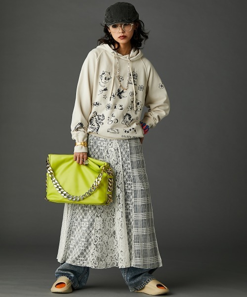 レースパッチワークロングスカート(ペチスカート付) ＜大きいサイズ有＞GEVS.（スカート）｜GEVS.（ジェイヴィス）