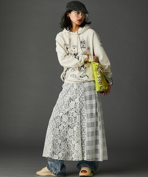 レースパッチワークロングスカート(ペチスカート付) ＜大きいサイズ有＞GEVS.（スカート）｜GEVS.（ジェイヴィス）