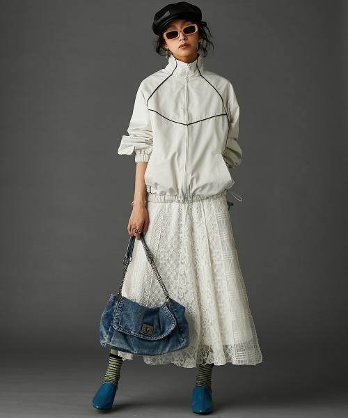 レースパッチワークロングスカート(ペチスカート付) ＜大きいサイズ有＞GEVS.（スカート）｜GEVS.（ジェイヴィス）