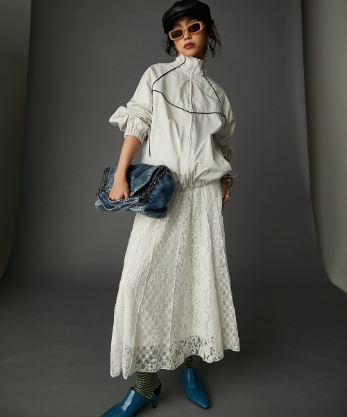 レースパッチワークロングスカート(ペチスカート付) ＜大きいサイズ有＞GEVS.（スカート）｜GEVS.（ジェイヴィス）