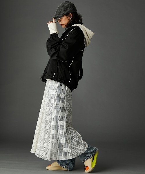 レースパッチワークロングスカート(ペチスカート付) ＜大きいサイズ有＞GEVS.（スカート）｜GEVS.（ジェイヴィス）