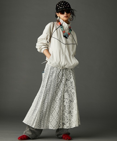 レースパッチワークロングスカート(ペチスカート付) ＜大きいサイズ有＞GEVS.（スカート）｜GEVS.（ジェイヴィス）