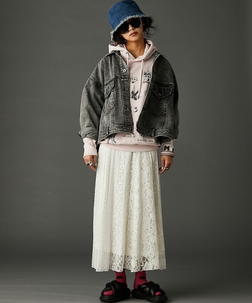 レースパッチワークロングスカート(ペチスカート付) ＜大きいサイズ有＞GEVS.（スカート）｜GEVS.（ジェイヴィス）