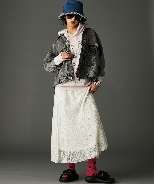 レースパッチワークロングスカート(ペチスカート付) ＜大きいサイズ有＞GEVS.（スカート）｜GEVS.（ジェイヴィス）