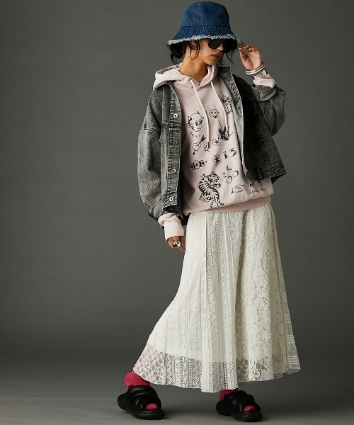 レースパッチワークロングスカート(ペチスカート付) ＜大きいサイズ有＞GEVS.（スカート）｜GEVS.（ジェイヴィス）