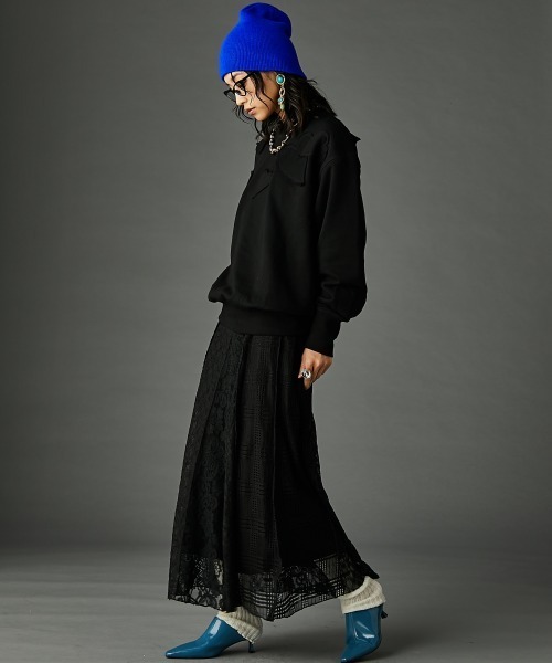 レースパッチワークロングスカート(ペチスカート付) ＜大きいサイズ有＞GEVS.（スカート）｜GEVS.（ジェイヴィス）