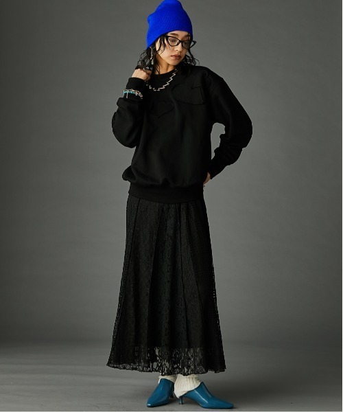 レースパッチワークロングスカート(ペチスカート付) ＜大きいサイズ有＞GEVS.（スカート）｜GEVS.（ジェイヴィス）