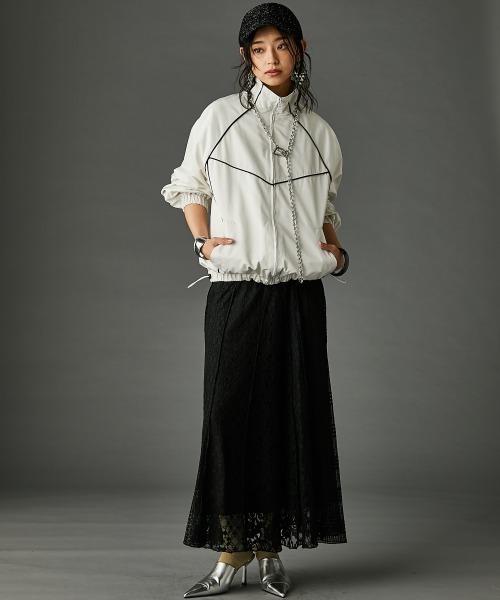 レースパッチワークロングスカート(ペチスカート付) ＜大きいサイズ有＞GEVS.（スカート）｜GEVS.（ジェイヴィス）