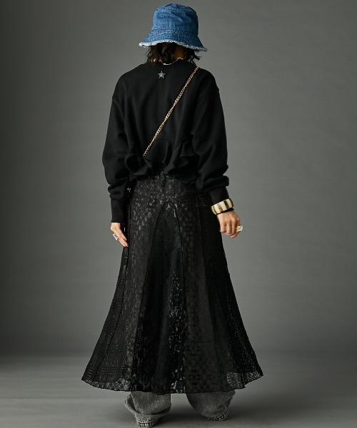 レースパッチワークロングスカート(ペチスカート付) ＜大きいサイズ有＞GEVS.（スカート）｜GEVS.（ジェイヴィス）