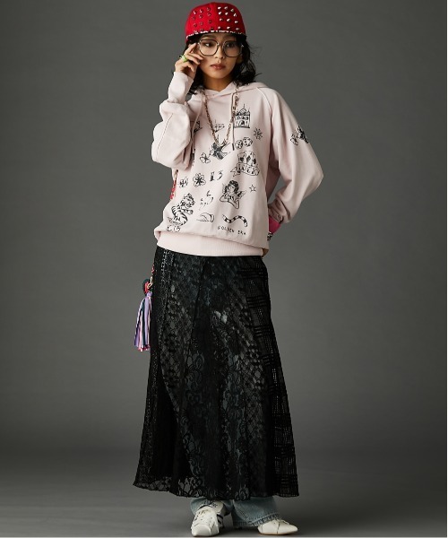 レースパッチワークロングスカート(ペチスカート付) ＜大きいサイズ有＞GEVS.（スカート）｜GEVS.（ジェイヴィス）