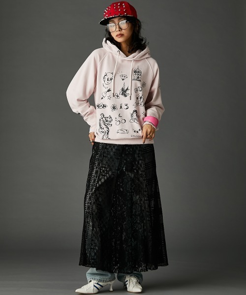 レースパッチワークロングスカート(ペチスカート付) ＜大きいサイズ有＞GEVS.（スカート）｜GEVS.（ジェイヴィス）