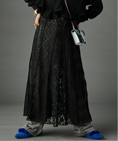 レースパッチワークロングスカート(ペチスカート付) ＜大きいサイズ有＞GEVS.（スカート）｜GEVS.（ジェイヴィス）
