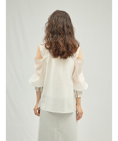 DOLLUPOOPS（ドールアップウップス）の「ショルダーオープンレイヤードライクブラウス（シャツ/ブラウス・レディース・オフホワイト/ブラック・38）」の9枚目の写真