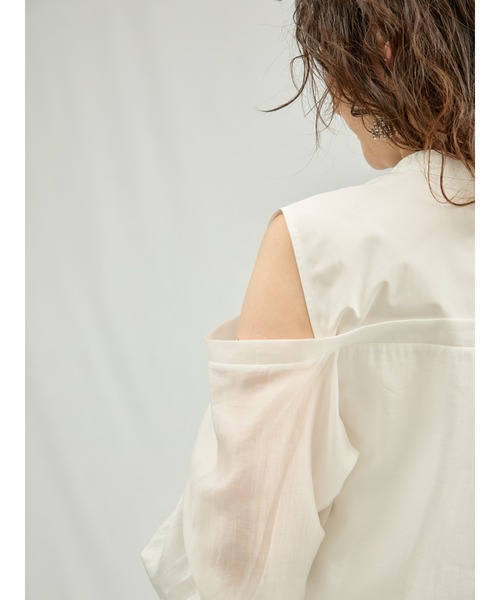 DOLLUPOOPS（ドールアップウップス）の「ショルダーオープンレイヤードライクブラウス（シャツ/ブラウス・レディース・オフホワイト/ブラック・38）」の12枚目の写真