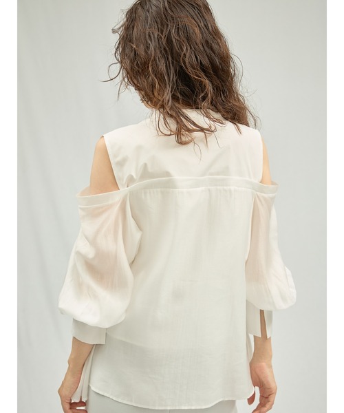 DOLLUPOOPS（ドールアップウップス）の「ショルダーオープンレイヤードライクブラウス（シャツ/ブラウス・レディース・オフホワイト/ブラック・38）」の13枚目の写真