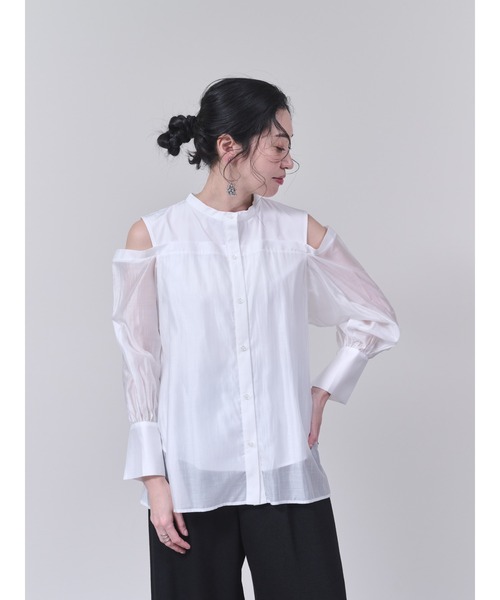 DOLLUPOOPS（ドールアップウップス）の「ショルダーオープンレイヤードライクブラウス（シャツ/ブラウス・レディース・オフホワイト/ブラック・38）」の17枚目の写真